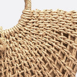 Handwoven Fan-Shaped Tote Bag – Round Handle Beach Basket
