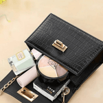 Pearl | Mini Croc-Embossed Handbag with Elegant Pearl Handle Aurora-Bags