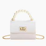 Pearl | Mini Croc-Embossed Handbag with Elegant Pearl Handle Aurora-Bags