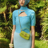Aurora Mini Flap Bag – Statement Handbag with Gold Pop-Tab Clasp
