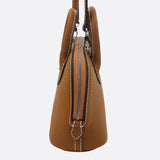 Aurora Dome Mini Handbag – Pebbled Top-Handle Bag with Detachable Strap