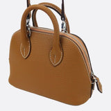 Aurora Dome Mini Handbag – Pebbled Top-Handle Bag with Detachable Strap