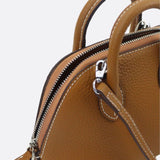 Aurora Dome Mini Handbag – Pebbled Top-Handle Bag with Detachable Strap