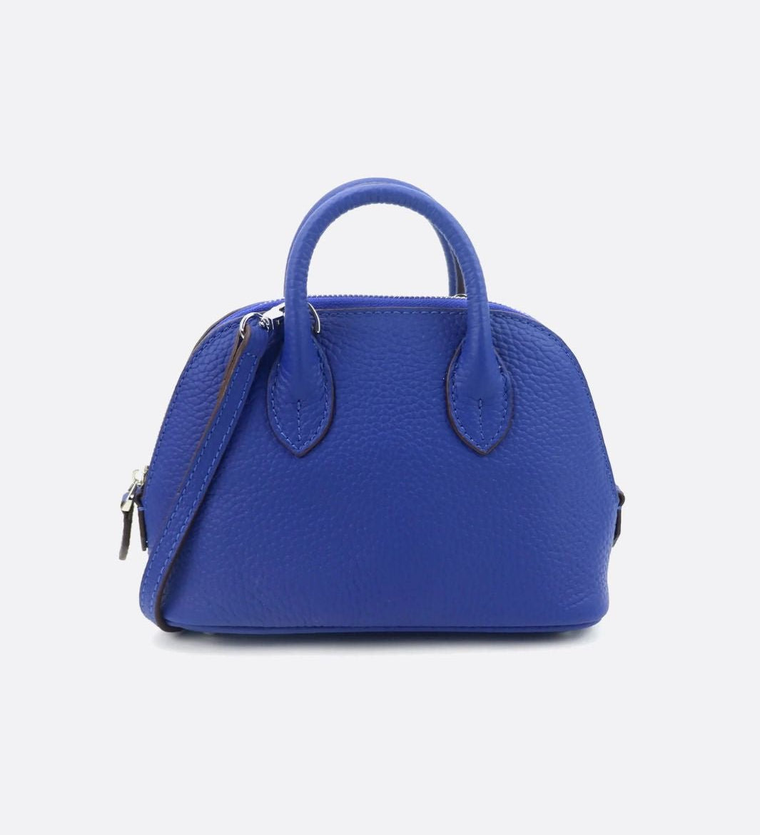 Aurora Dome Mini Handbag – Pebbled Top-Handle Bag with Detachable Strap