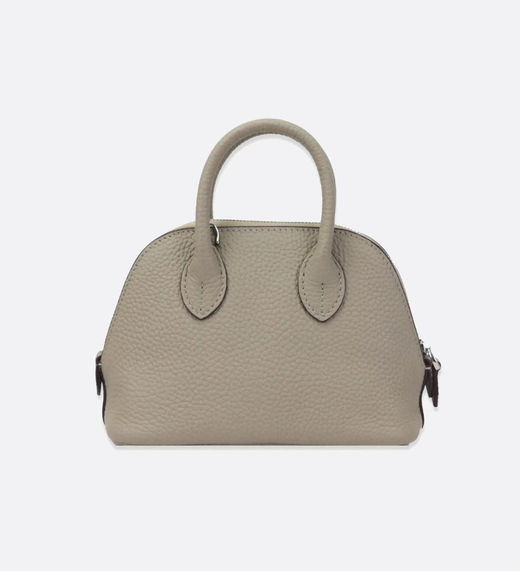 Aurora Dome Mini Handbag – Pebbled Top-Handle Bag with Detachable Strap