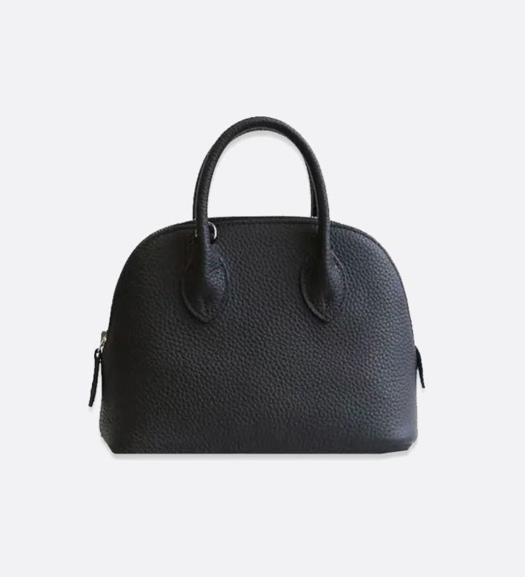Aurora Dome Mini Handbag – Pebbled Top-Handle Bag with Detachable Strap
