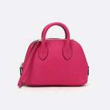 Aurora Dome Mini Handbag – Pebbled Top-Handle Bag with Detachable Strap