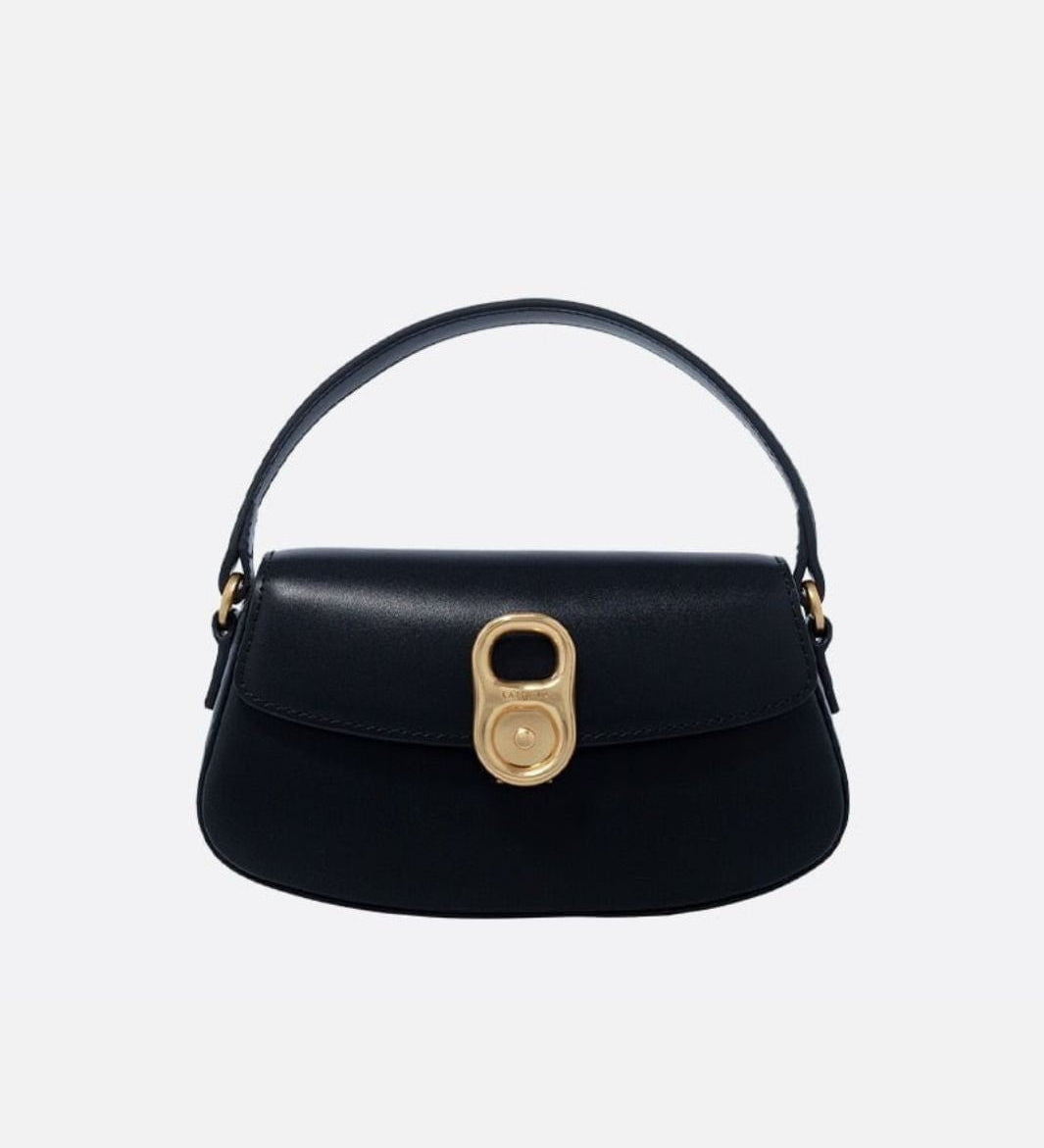 Aurora Mini Flap Bag – Statement Handbag with Gold Pop-Tab Clasp