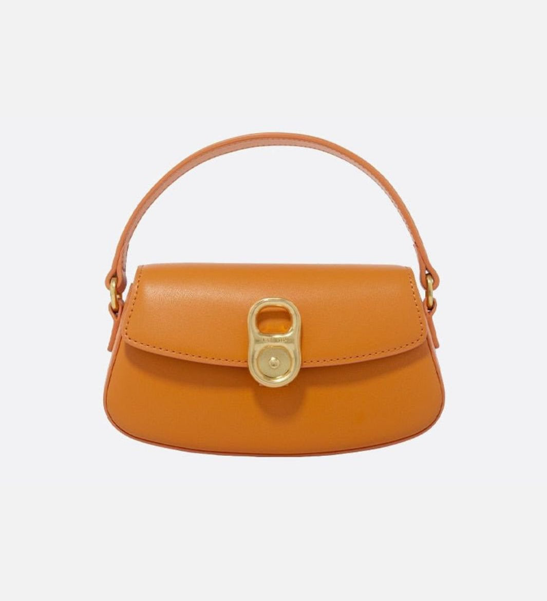 Aurora Mini Flap Bag – Statement Handbag with Gold Pop-Tab Clasp