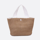 Luna Mini Straw Tote – Natural Woven Handbag