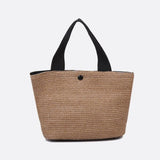 Luna Mini Straw Tote – Natural Woven Handbag