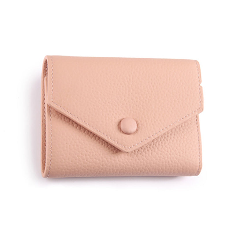 Emma | Orange Pebbled Leather Mini Wallet – Chic & Compact