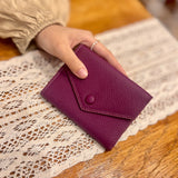 Emma | Orange Pebbled Leather Mini Wallet – Chic & Compact