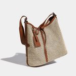 Quinn | Stylish Woven Bucket Bag with Leather Trim Aurora-Bags