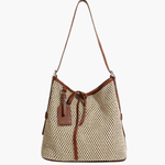 Quinn | Stylish Woven Bucket Bag with Leather Trim Aurora-Bags