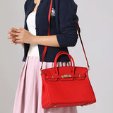 Isla Red Textured Leather Handbag – Classic & Timeless
