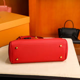 Rivelle | Red Textured Leather Handbag – Bold & Sophisticated
