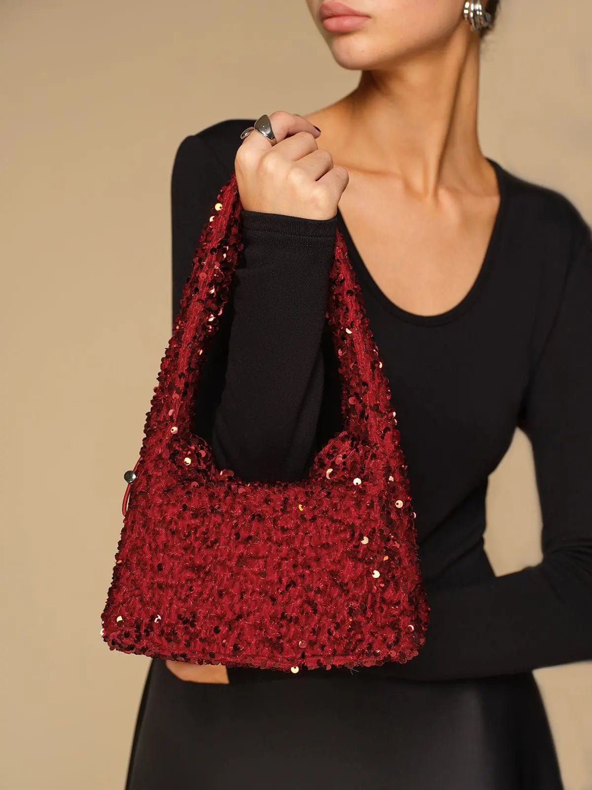 Sac en velours à paillettes Aurora-Bags