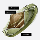 Arden Woven Crescent Bag – Genuine Leather Shoulder Bag