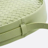 Arden Woven Crescent Bag – Genuine Leather Shoulder Bag