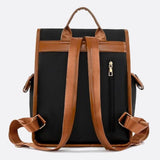 Preston Canvas Backpack – Two-Tone Drawstring Rucksack with Faux Leather Trim