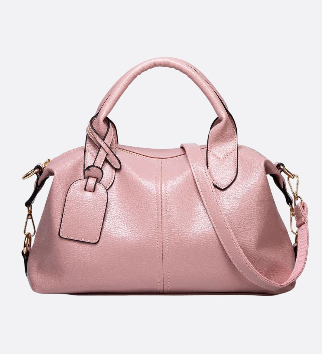 Elegant Leather Satchel Bag – Versatile Handbag with Detachable Strap