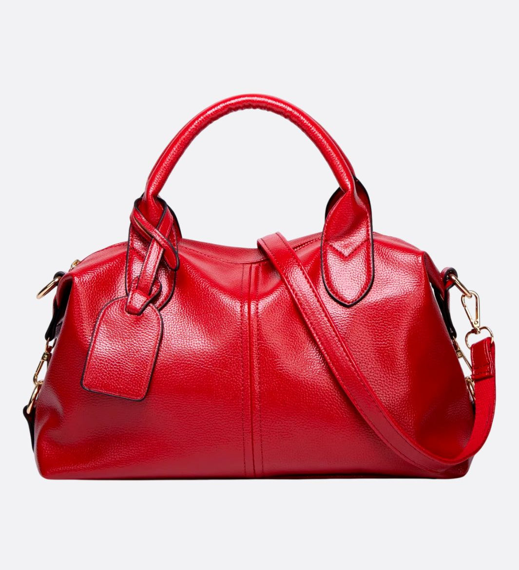 Elegant Leather Satchel Bag – Versatile Handbag with Detachable Strap