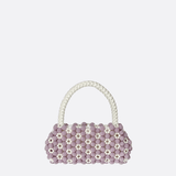 Lilac Beaded Flower Bag – Handcrafted Pastel Mini Purse