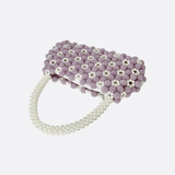 Lilac Beaded Flower Bag – Handcrafted Pastel Mini Purse