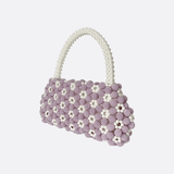 Lilac Beaded Flower Bag – Handcrafted Pastel Mini Purse
