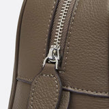 Classic Structured Handbag – Taupe Leather-Look Top Handle Satchel