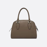 Classic Structured Handbag – Taupe Leather-Look Top Handle Satchel