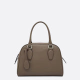 Classic Structured Handbag – Taupe Leather-Look Top Handle Satchel