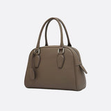 Classic Structured Handbag – Taupe Leather-Look Top Handle Satchel