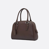 Classic Structured Handbag – Taupe Leather-Look Top Handle Satchel
