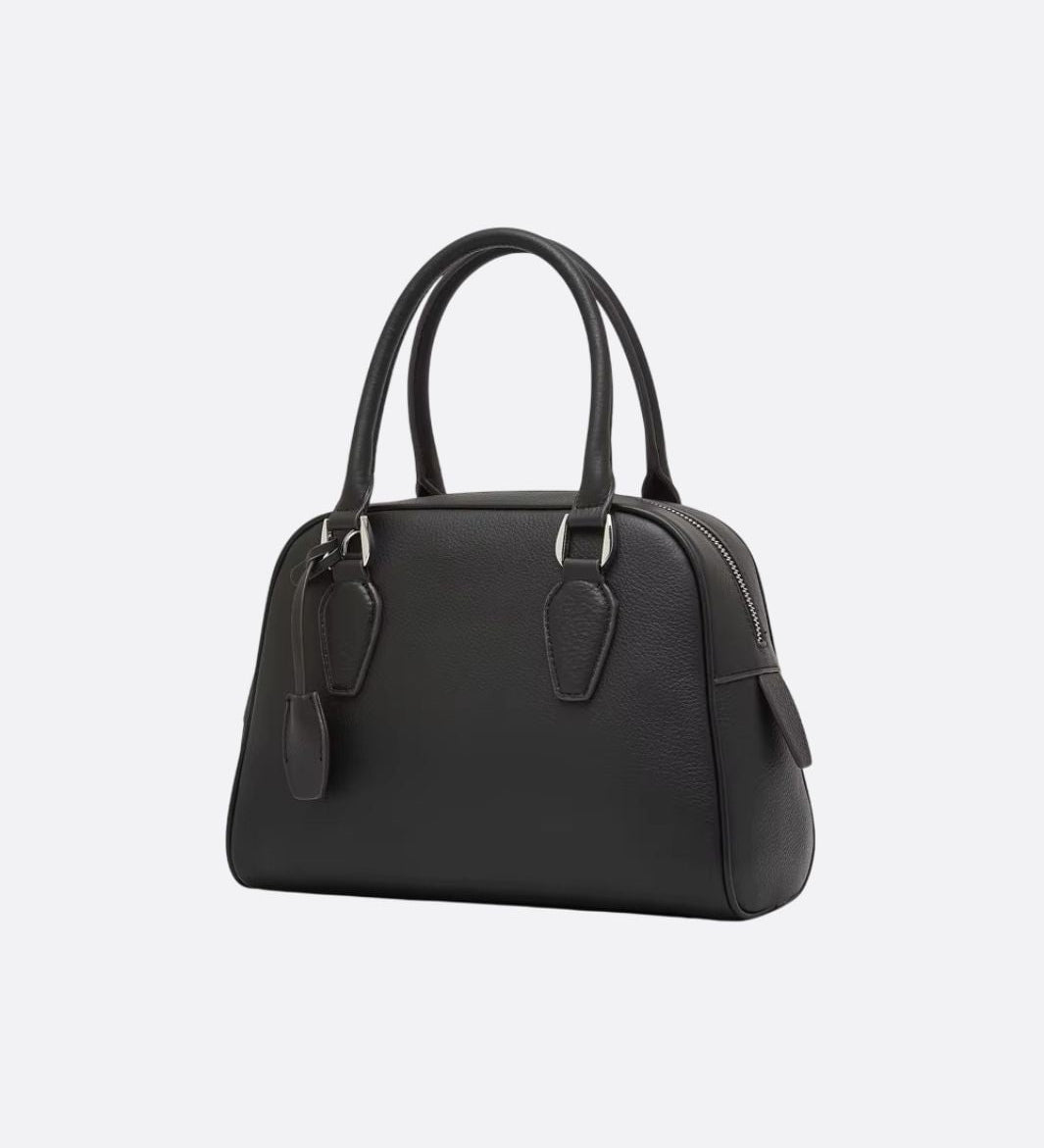 Classic Structured Handbag – Taupe Leather-Look Top Handle Satchel