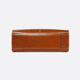 Vintage-Style Camel Leather Tote Bag – Professional & Timeless