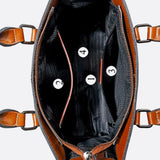 Vintage-Style Camel Leather Tote Bag – Professional & Timeless