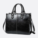 Vintage-Style Camel Leather Tote Bag – Professional & Timeless