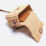 Woven Flap Handbag with Top Handle – Turn-Lock Closure Crossbody