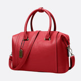 Structured Leather Bowling Bag with Top Handles
