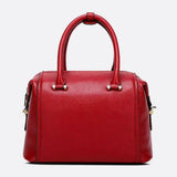 Structured Leather Bowling Bag with Top Handles