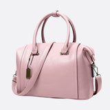Structured Leather Bowling Bag with Top Handles