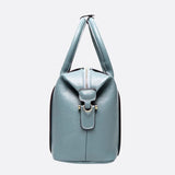 Structured Leather Bowling Bag with Top Handles