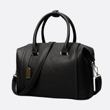 Structured Leather Bowling Bag with Top Handles