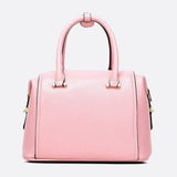 Structured Leather Bowling Bag with Top Handles