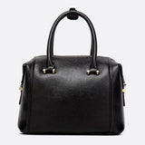 Structured Leather Bowling Bag with Top Handles