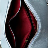 Structured Leather Bowling Bag with Top Handles