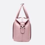 Structured Leather Bowling Bag with Top Handles