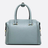 Structured Leather Bowling Bag with Top Handles
